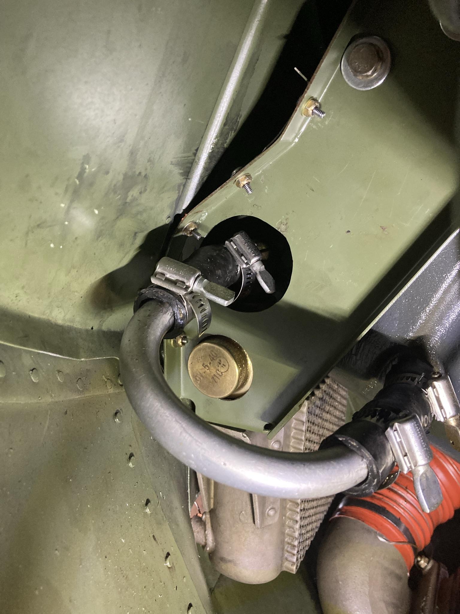 New Vernatherm installed. Wash down, run to check for leaks then fly.