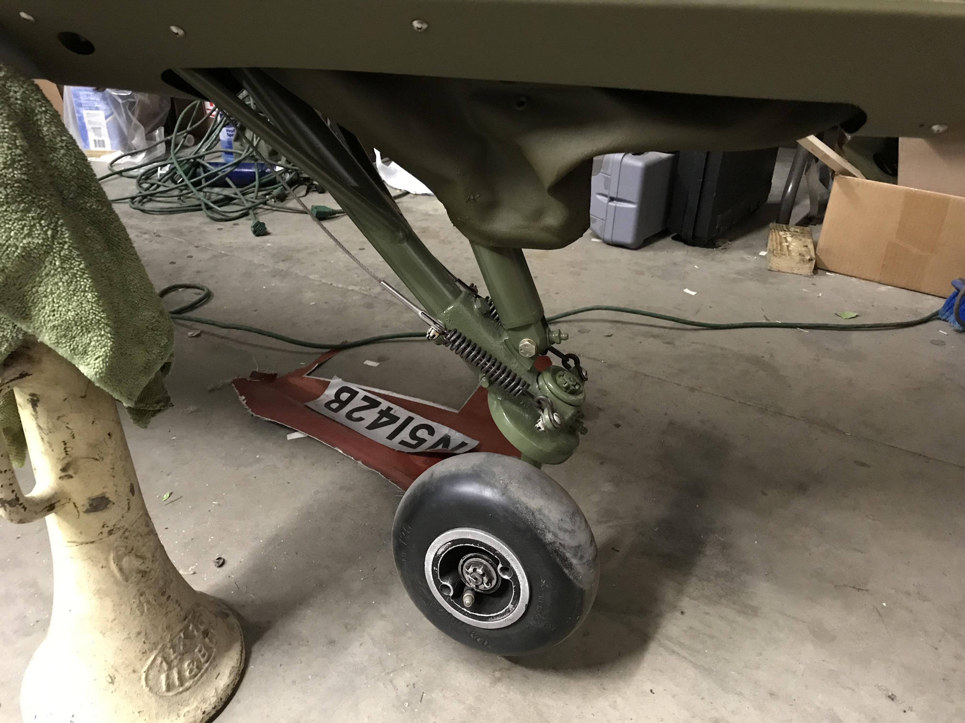 Tail wheel fully extended
