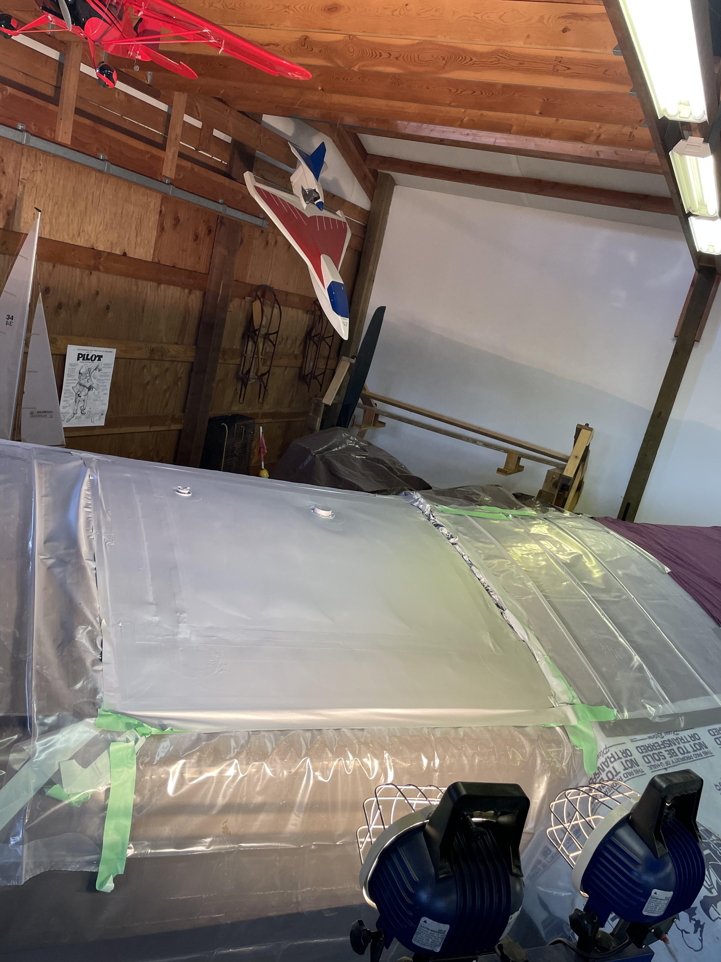 Poly-Spray Step Silver 3 cross coats applied