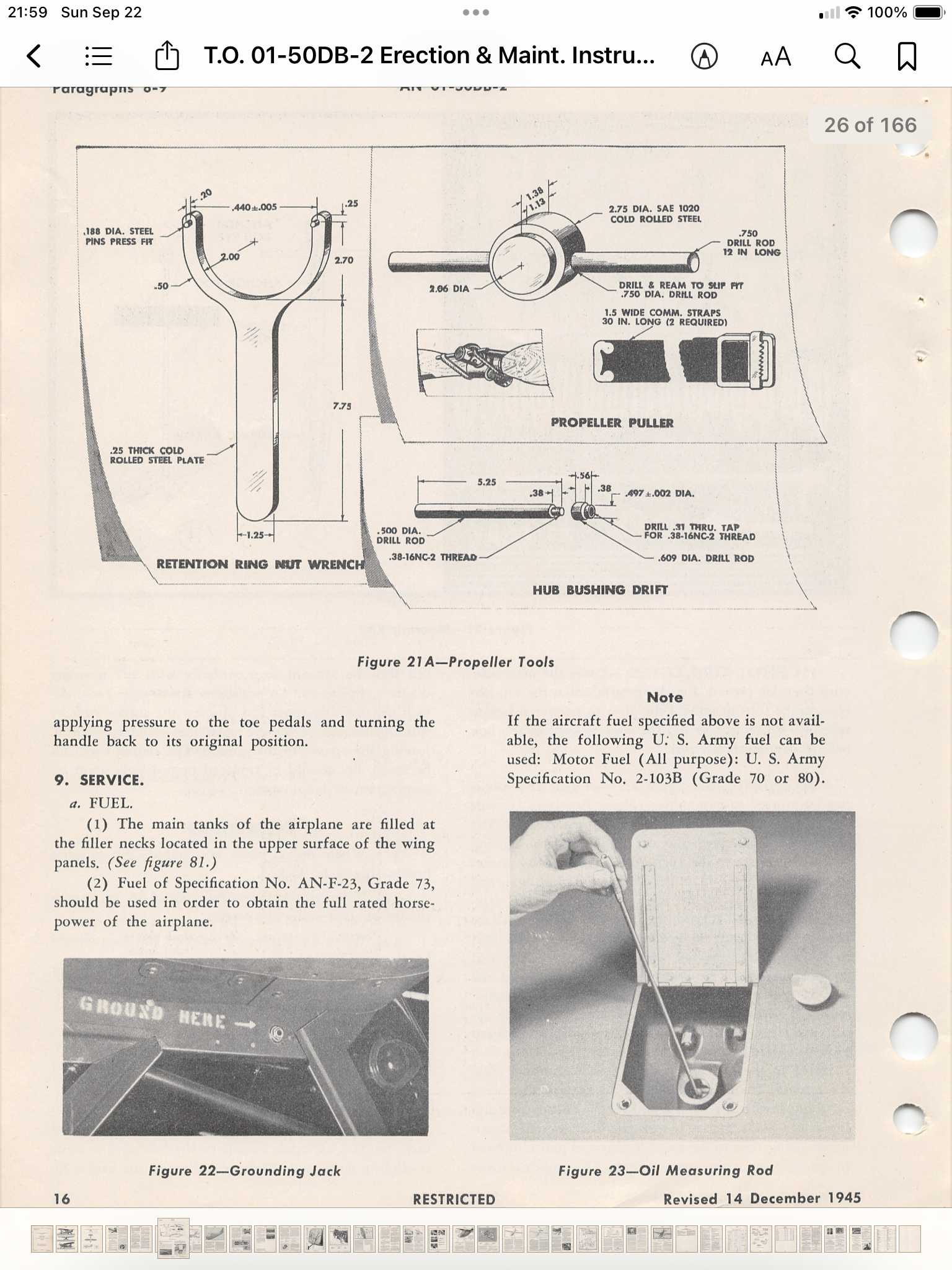 Propeller Removal Tool per Tech Order